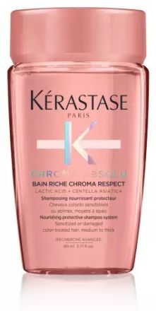 Kérastase Chroma Absolu Bain Riche Chroma Respect Travel Size - Vyživující šamponová lázeň pro barvené vlasy 80 ml Cestovní balení