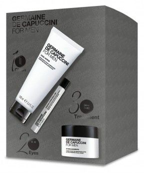 Germaine de Capuccini For Men Sada - Krém 50 ml + oční sérum 10 ml + peeling 100 ml Dárková sada