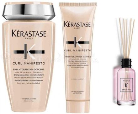 Kérastase Curl Manifesto Set - Šampon 250 ml + péče 250 ml + bytová vůně 200 ml Dárková sada