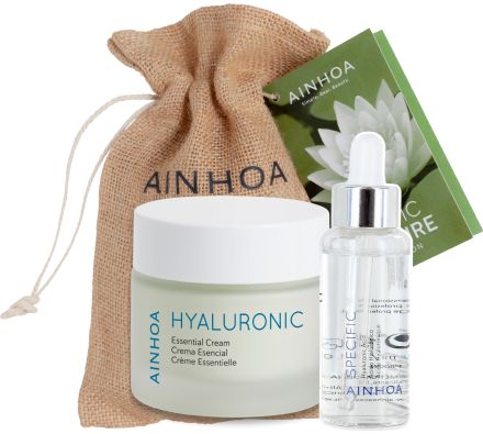 Ainhoa Hyaluronic Normální Pleť Letní Sada - Emulze 50 ml + kyselina hyaluronová 50 ml Dárková sada