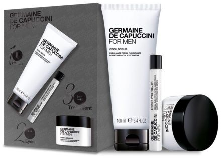 Germaine de Capuccini For Men Set - Koncentrát 50 ml + oční sérum proti únavě10 ml + peeling 100 ml Dárková sada