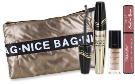 Pierre René Set Famous Vánoční Sada - Řasenka 15 ml + make-up advanced Lift č. 05 30 ml + rtěnka Matte č. 08 10 ml Dárková sada