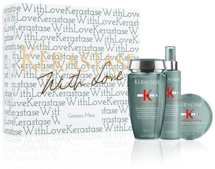 Kérastase Genesis Homme Vánoční Sada - šampon Genesis Homme Bain de Force Quotiden 250 ml + sprej 150 ml + tvárný vosk 75 ml Dárková sada
