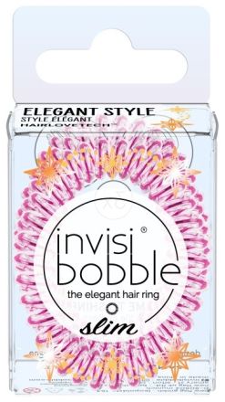Invisibobble SLIM Time to Shine La Vie en Rose - Gumičky do vlasů růžové slim 3 ks