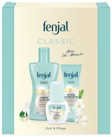 Fenjal Classic Set I. - Sprchový gel 200 ml + kuličkový antiperspirant 48h 50 ml + pečující krém na ruce 75 ml Dárková sada