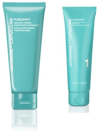 Germaine de Capuccini Purexpert Sada 9 - Čistící matující pěna pro mastnou pleť 125ml + Čistící exfoliační maska 75ml Dárková sada