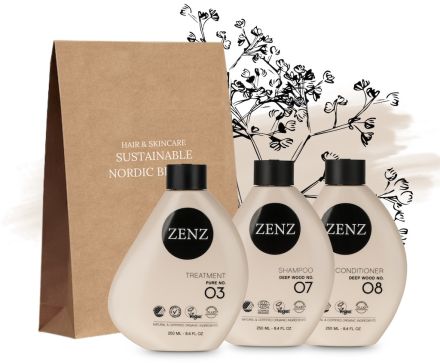 Zenz Organic Deep Wood Sada - Antialergení ošetření 250 ml + šampon 250 ml + kondicionér 250 ml Dárková sada