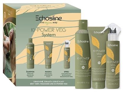 Echosline Ki-Power Veg Set - Šampon 300 ml + maska 300 ml + sprej 200 ml Dárková sada