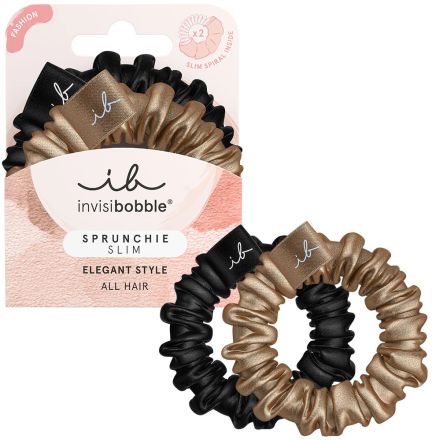 Invisibobble SPRUNCHIE SLIM True Golden I - Gumička do vlasů 2 ks