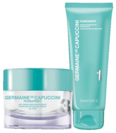 Germaine de Capuccini Purexpert Set - Krém pro mastnou pleť 50 ml + čistící gel 125 ml Dárková sada