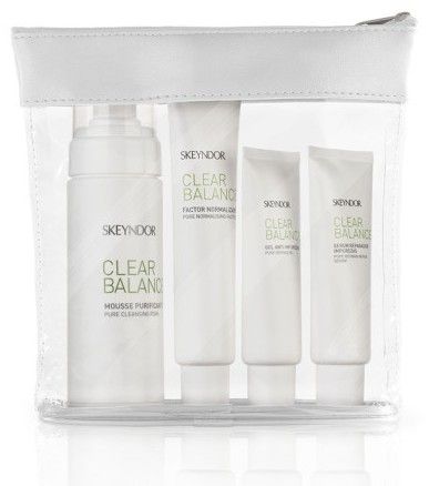 Skeyndor Clear Balance Oily Skin Set - Čistící pěna 150 ml + normalizační faktor 75 ml + čistící gel 50 ml + sérum 50 ml Dárková sada