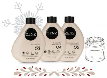 Zenz Organic Sweet Sense Vánoční Set - Šampon No. 04 250 ml + kondicionér No. 05 250 ml + péče No. 03 250 ml Dárková sada