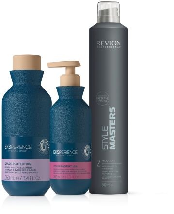 Revlon Professional Eksperience Blonde Vánoční Set - Blonde šampon 250 ml + kondicionér 200 ml + lak na vlasy 500 ml Dárková sada
