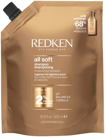 Redken All Soft Shampoo - Šampon pro suché a křehké vlasy 500 ml Náhradní náplň