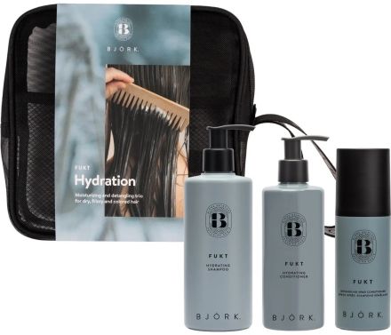 Bjork Fukt Hydration Trio Set - Hydratační šampon 300ml + Hydratační kondicioner 250ml + Hydratační neoplachovací kondicioner 150ml Dárková sada