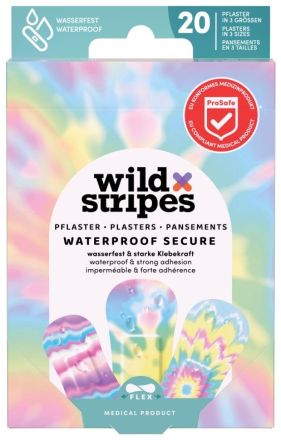 Wild Stripes Waterproof Rainbow INT - Voděodolné náplasti 20 ks