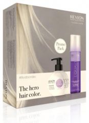 Revlon Professional The Hero Hair Color Set - Hydratační maska Platina č.1002 270ml + Kondicionér pro blond vlasy 200ml Dárková sada