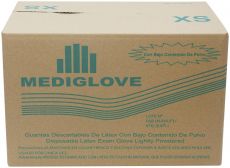 Mediglove White Latex Gloves - Jednorázové latexové rukavice Bez pudru M Bílé 100ks