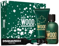 Dsquared2 Green Wood Set - EDT 100 ml + mycí gel na vlasy a tělo 100 ml + klíčenka Dárková sada