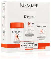 Kérastase Nutritive Travel Set - Hydratační šampon 80 ml + Hydratační kondicionér 75 ml + vyživující péče 50 ml Dárková sada
