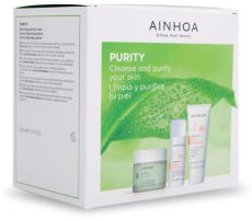 Ainhoa Purity Travel Set - Seboregulační krém 50 ml + Čistící tonic pro mastnou pleť 30 ml + Čistící gel pro mastnou pleť 50 ml Dárková sada