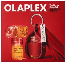 Olaplex The Key to Shine Set - N°.7 Bonding Oil™ 3 x 7,5 ml + Pouzdro s přívěskem na klíče Dárková sada