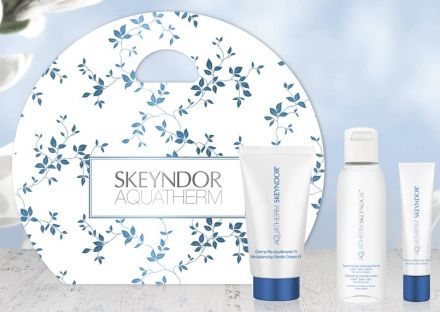 Skeyndor Aquatherm Set – Vyrovnávací krém FI 50 ml + Micelární voda 100 ml + Krém na oční okolí 15 ml Dárková sada