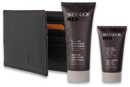 Skeyndor For Men Letní balíček č.18 - Balzám po holení 100ml + Matující emulze 50 ml + Peněženka Dárková sada