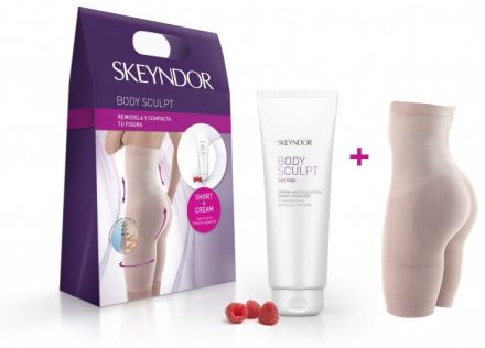 Skeyndor Body Sculpt Destock - Krém proti celulitidě na problematické oblasti 200ml + Šedé šortky k redukci objemu vel. S/M Dárková sada