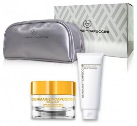 Germaine de Capuccini Royal Jelly Happy New Year Sada - Krém pro normální pleť 50ml + Peeling 100ml + Neceser Dárková sada