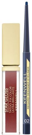 Keenwell Beauty Expression Kit č.2 - Lesk na rty Ultra Shine č.32 4ml + Tužka na oči 0,3gr Dárková sada