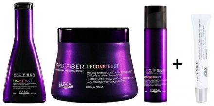 L´oréal Professionnel Pro Fiber Reconstruct Sada - Šampon 250ml + Maska 200ml + Sérum 75ml + Aptyl 1ks Dárková sada