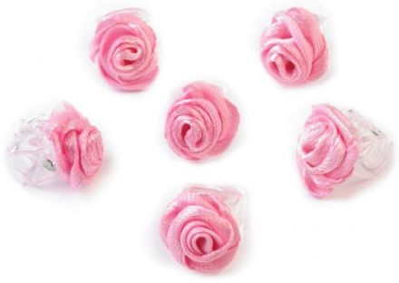 Skřipec do vlasů - růžička světle růžová 1ks