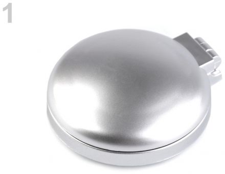 Skládací kartáč na vlasy se zrcátkem stříbrný 1ks