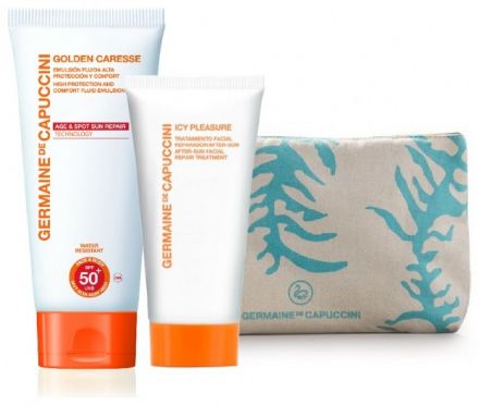 Germaine de Capuccini Golden Caresse Etnic Set II. - Opalovací krém na obličej SPF50 50ml + Balzám po opalování 50ml Dárková sada