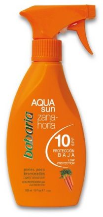 Babaria Aqua Sun Zanahoria SPF10 - Opalovací voda s beta-karotenem 300ml