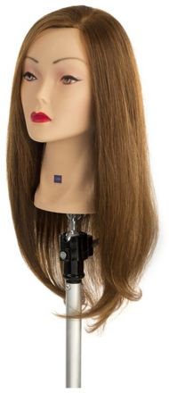 Cvičná hlava - 100% pravých vlasů Tmavá blond 50 cm