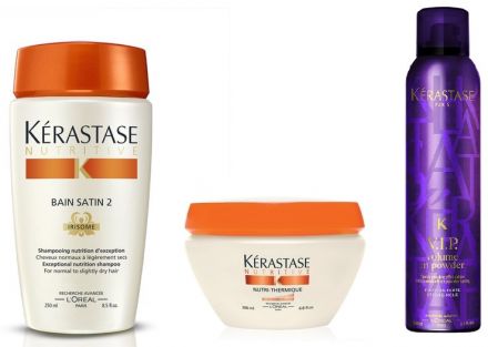 Kérastase Nutritive Vánoční sada - Hydratační šampon 250ml + Hydratační maska 200ml + Pudr ve spreji 250ml Dárková sada