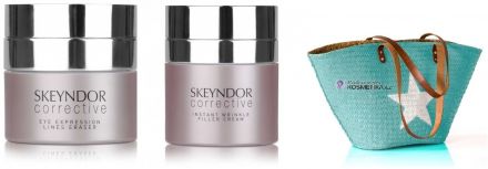 Skeyndor Corrective set - Protivráskový krém s okamžitým účinkem 50 ml + Efektivní oční krém 20 ml + Nákupní taška Dárková sada