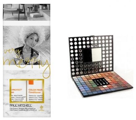 Paul Mitchell Gift Set Color Protector - Šampon pro barvené vlasy 300 ml + kondicioner 300 ml + Paleta očních stínů 98x1g Dárková sada