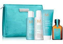 Moroccanoil Destination Repair Set - Šampon pro poškozené vlasy 70 ml + kondicionér 70 ml + maska 75 ml + olej 25 ml Dárková sada