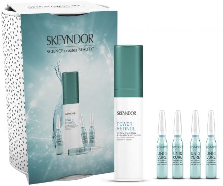 Skeyndor Power Retinol letní sada - Reparační sérum 30 ml + hydratační koncentrát 4 x 2 ml + ledvinka Dárková sada
