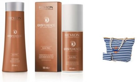 Revlon Professional Eksperience Sun Pro sada - Šampon Sun 250 ml + ochranný krém 100 ml + plážová taška Dárková sada