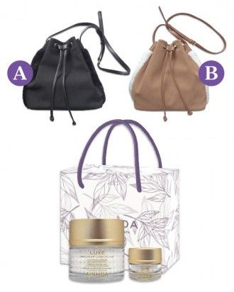 Ainhoa Luxe H2O - Hydratační krém proti vráskám 50ml + Hydratační oční krém 15ml + kabelka Dárková sada