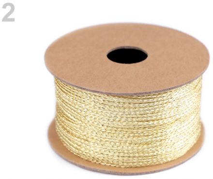 Lurexová šňůrka plochá 1,2mm/20m Zlatá