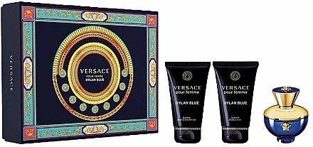 Versace Dylan Blue Pour Femme Set - Sprchový gel 50 ml + tělové mléko 50 ml + EDP 50 ml Dárková sada