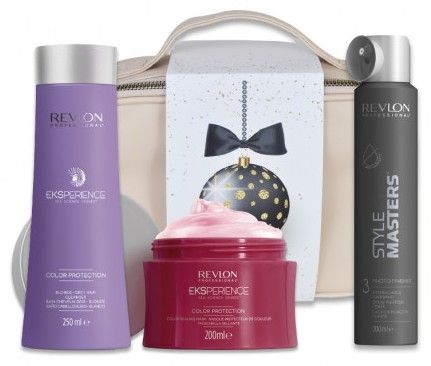 Revlon Professional Eksperience Color Protect-blonde Vánoční sada - Šampon pro Blond vlasy 250 ml + maska 200 + lak na vlasy 200 ml Dárková sada