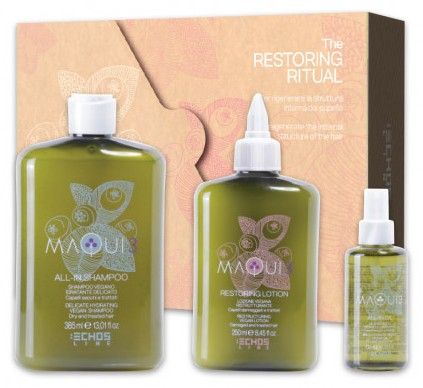 Echosline Maqui 3 Obnovující Rituál Letní Set - Šampon 385 ml + lotion 250 ml + olej 100 ml Dárková Sada