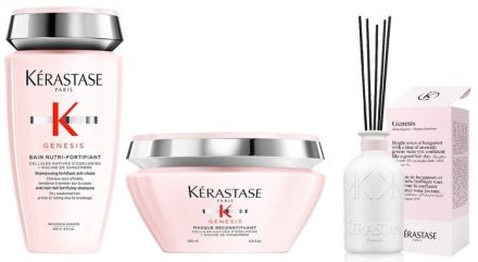 Kérastase Genesis Set1 - Šampon Hydra-Fortifiant 250ml + Posilující maska na vlasy 200ml + Bytová vůně 200ml Dárková sada