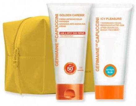 Germaine de Capuccini Golden Caresse Solar Set III - Opalovací krém na obličej SPF50 50ml + Balzám po opalování 50ml Dárková sada